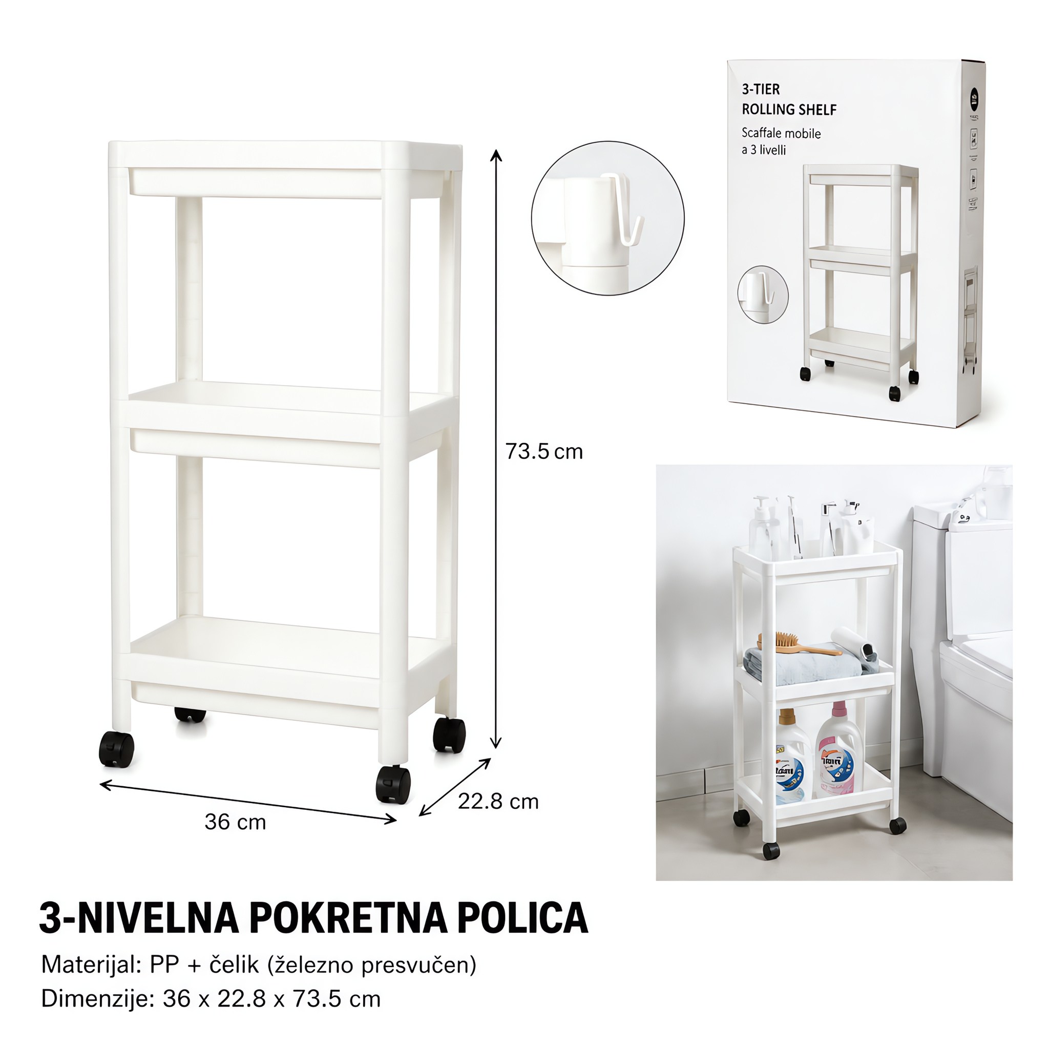 KMT Široka polica za odlaganje, 3 nivoa 3210077