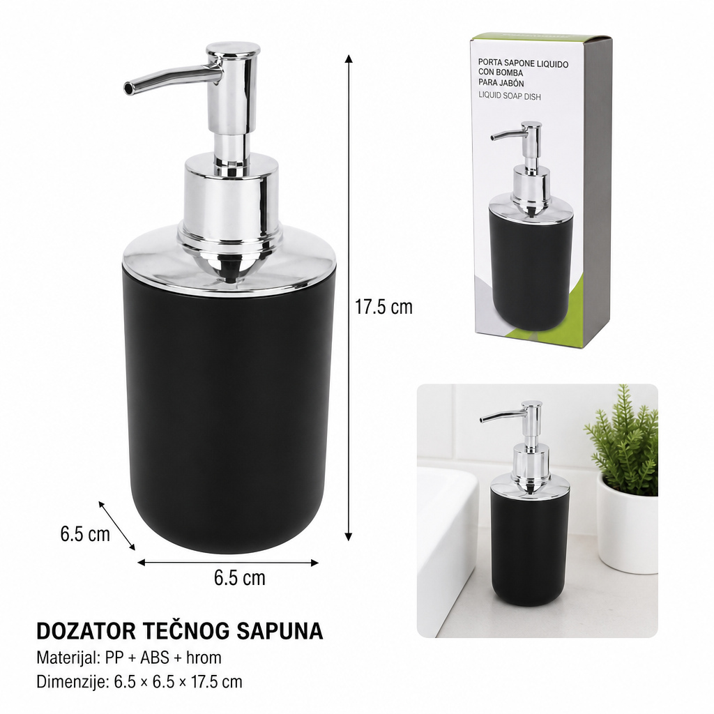 KMT Dozator za tečni sapun, crni 3213096