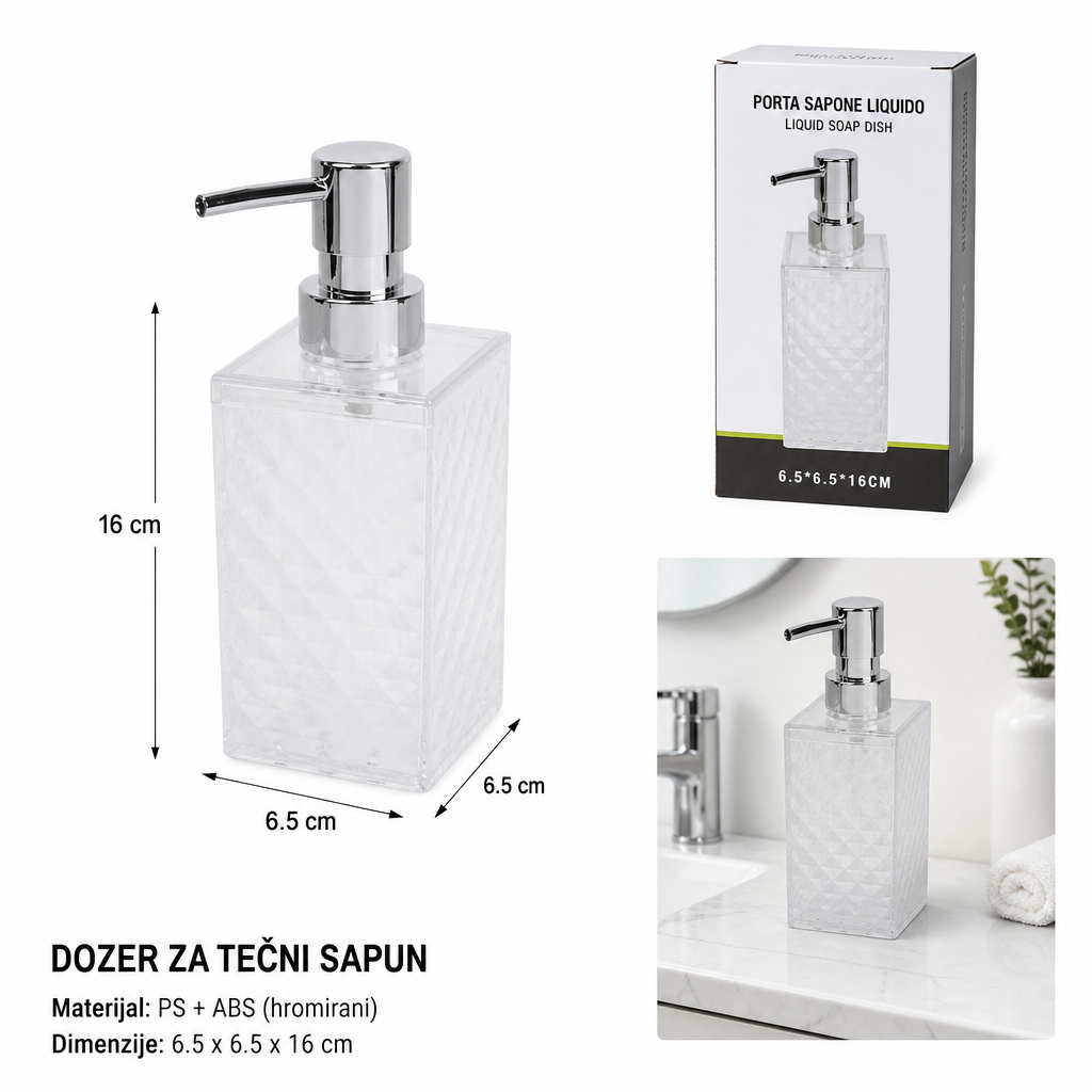 KMT Dozator za losion sa romboidnim dezenom, beli 3213168