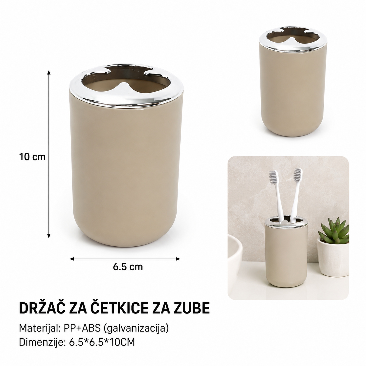 KMT Držač za četkice za zube, bež 3213183
