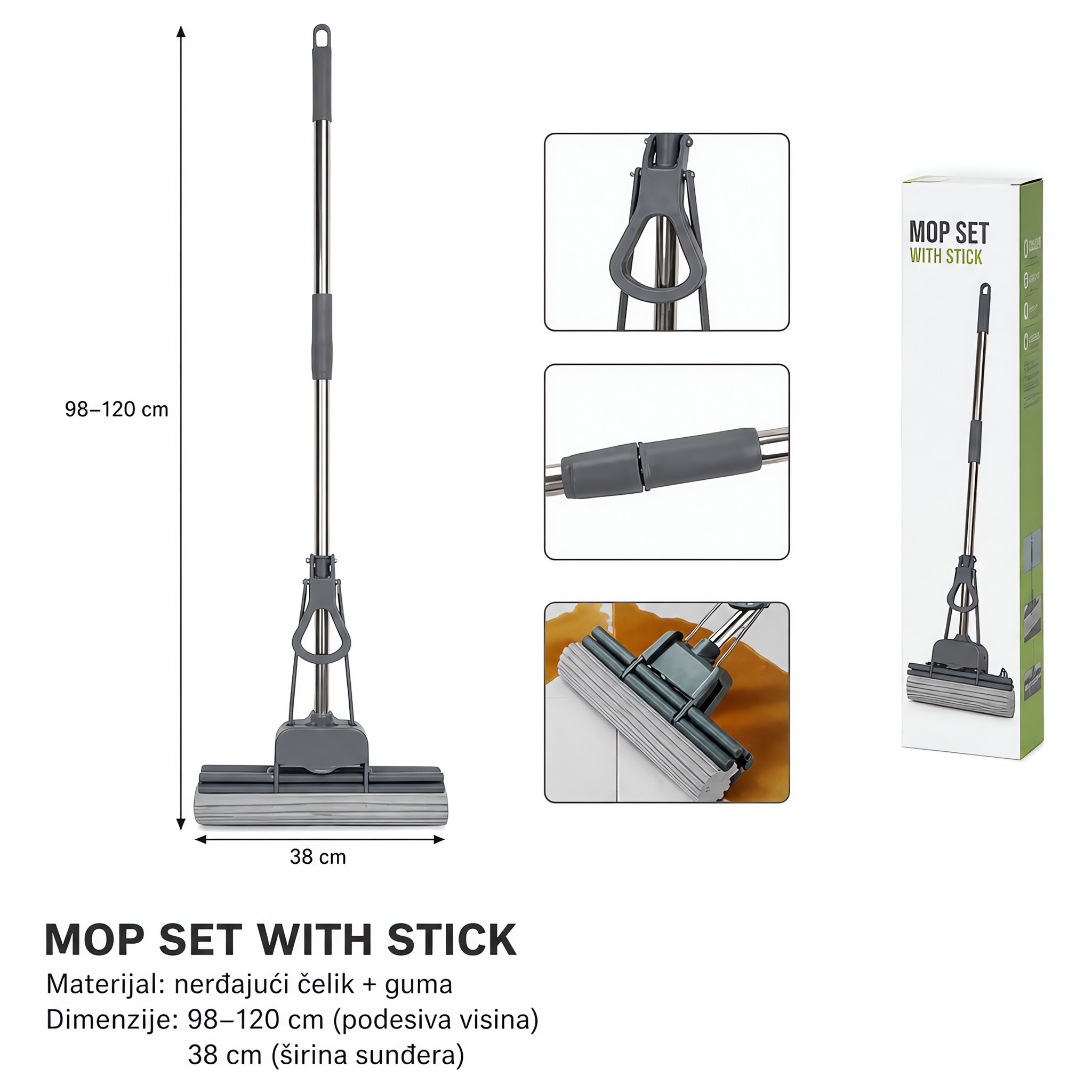 KMT Teleskopski mop od nerđajućeg čelika 3213442