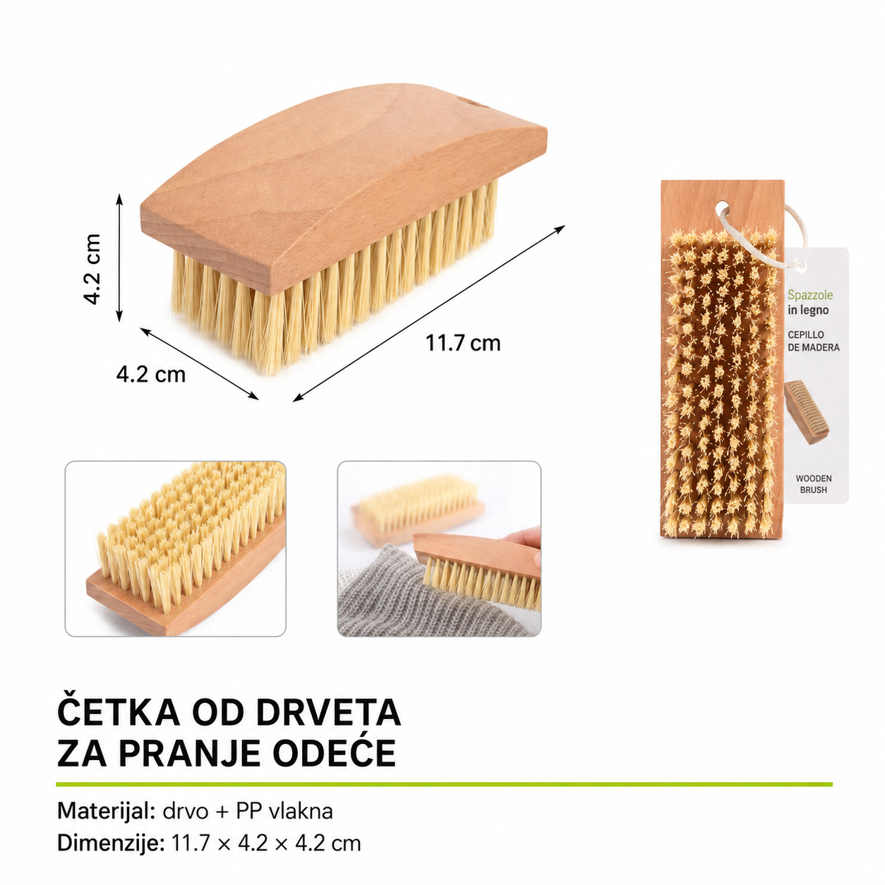 KMT Mala četka od punog drveta, mostasti oblik 3213507