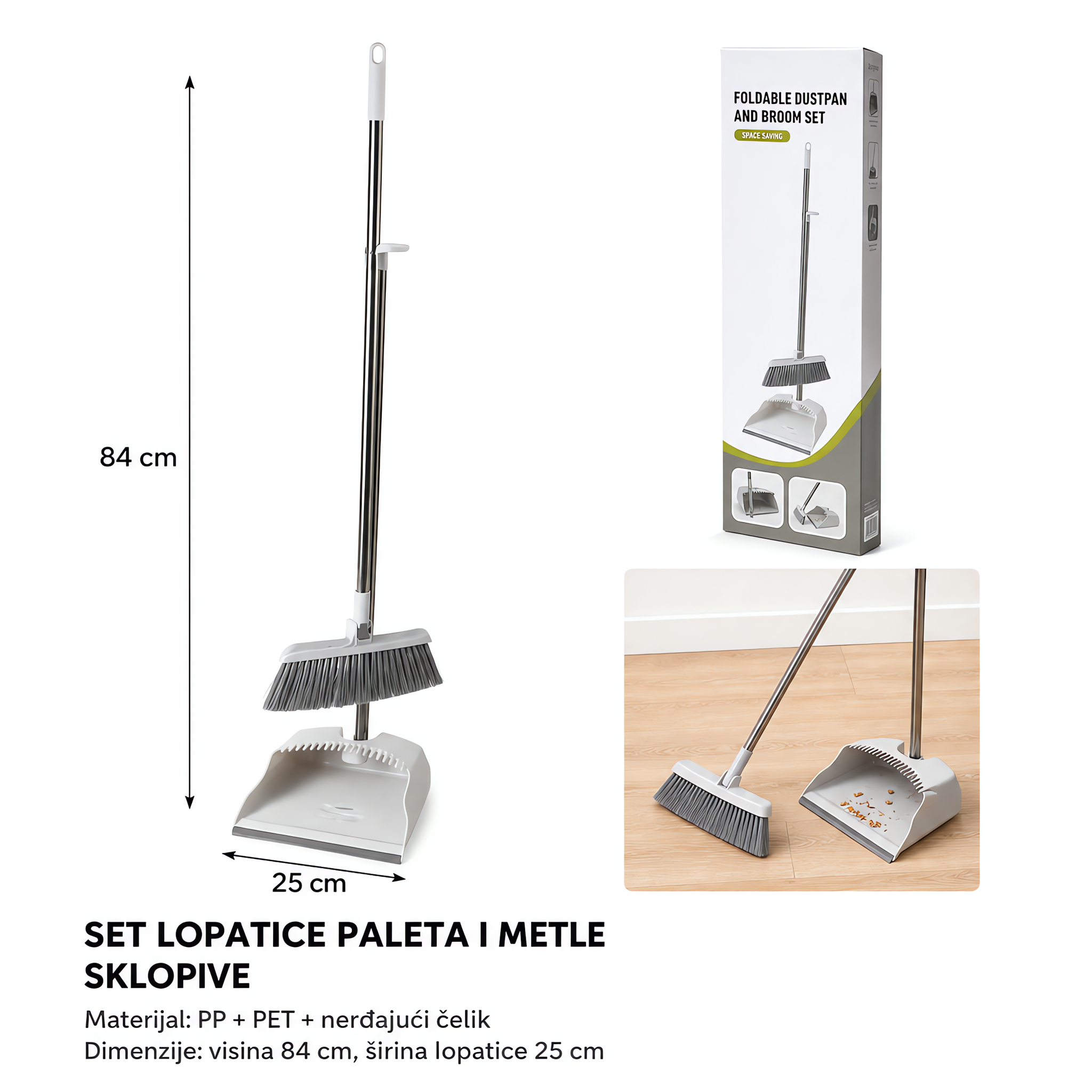 KMT Sklopivi set metle i lopatice 3213513
