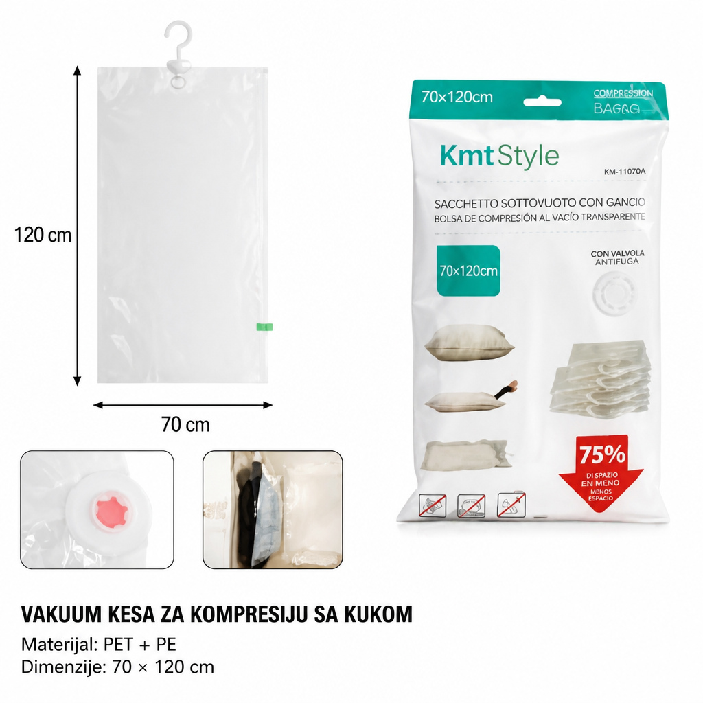KMT Prozirna vakuum vreća sa kukom 3213519