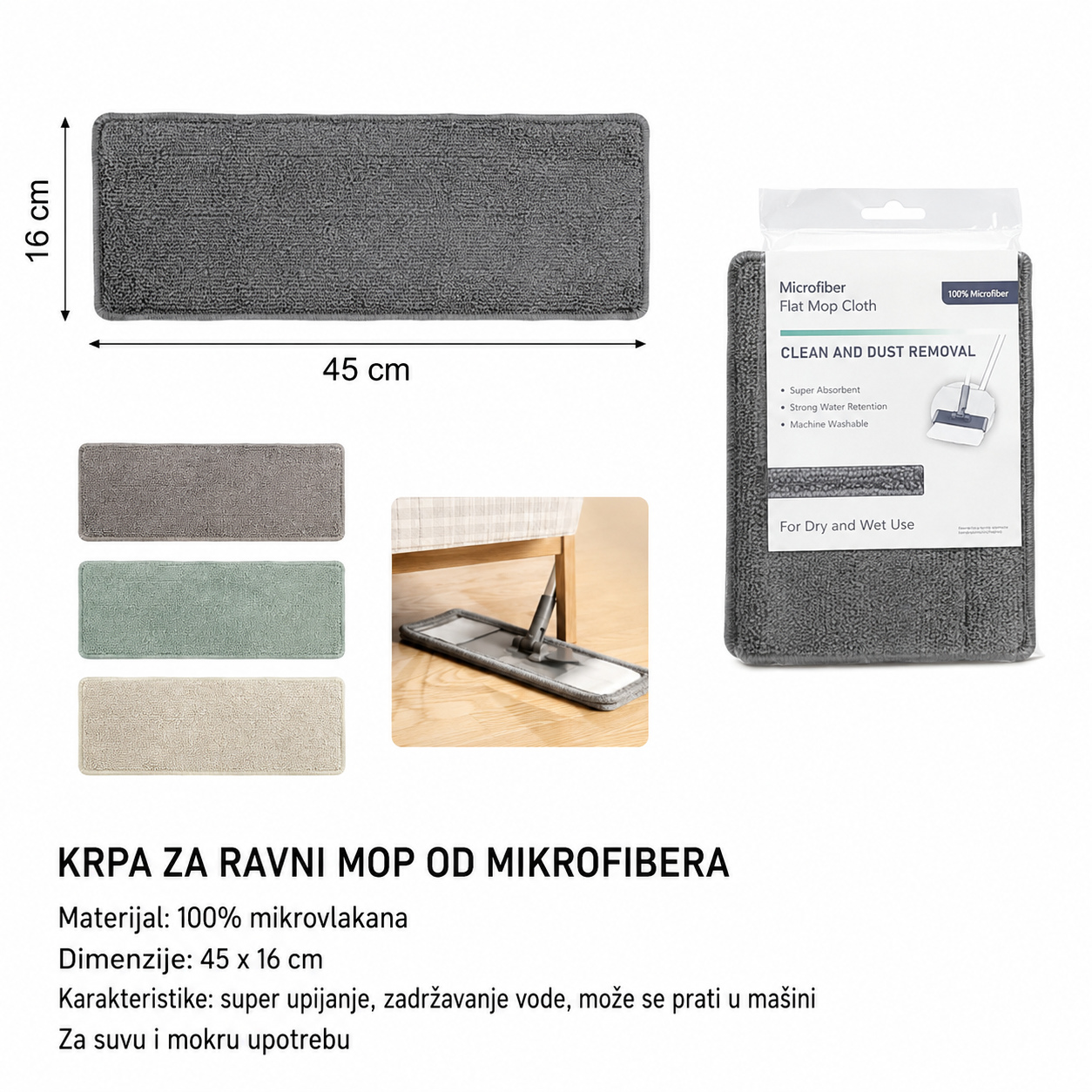 KMT Glava mopa od koralnog flisa 3213690