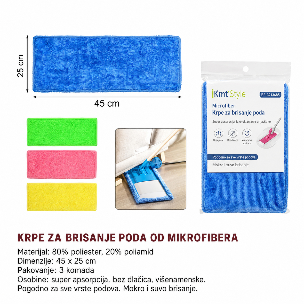 KMT Glava mopa od koralnog flisa 3213695