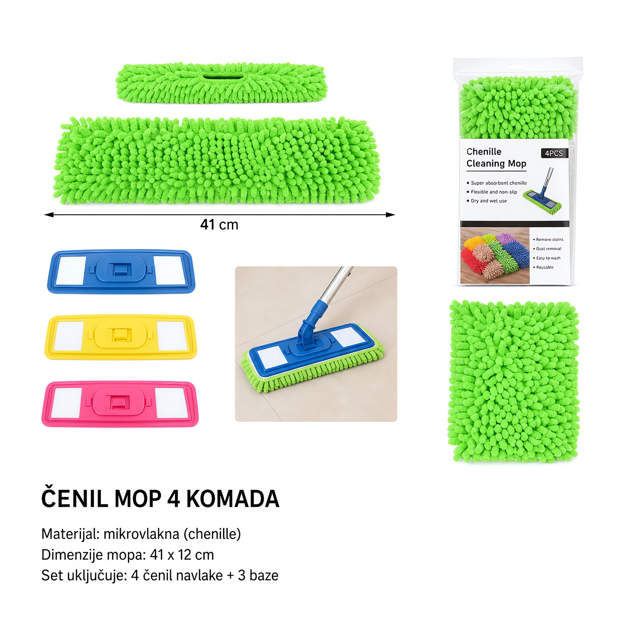 KMT Komplet glava mopa od šenila 3213698