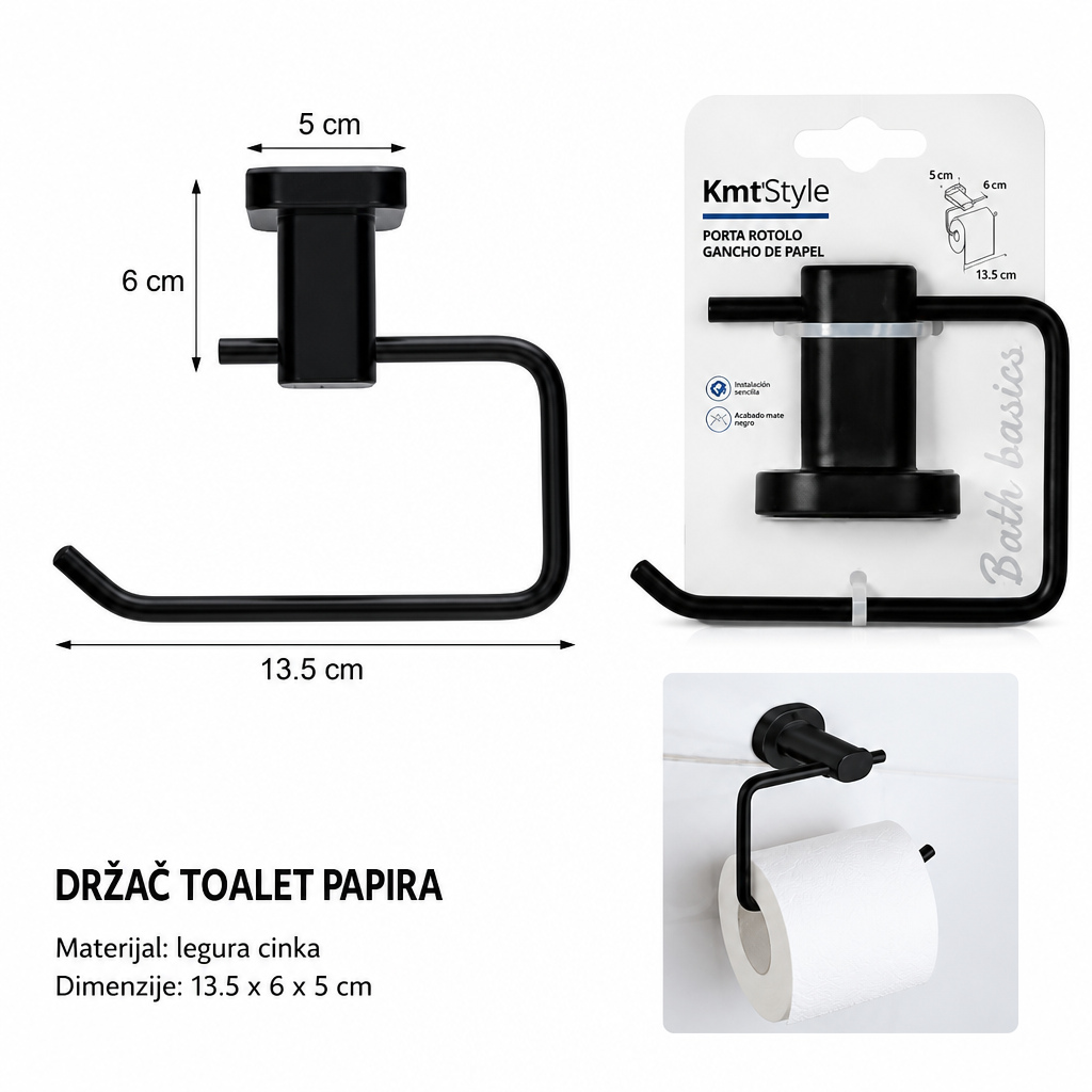 KMT Crni držač za papirne ubruse 3213872