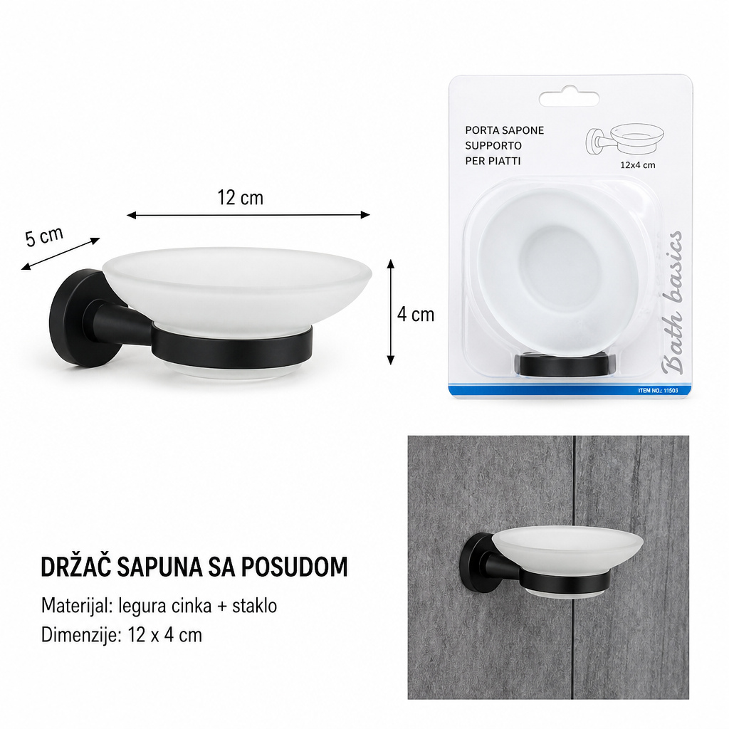 KMT Crni pojedinačni viseći držač za tanjir 3213877