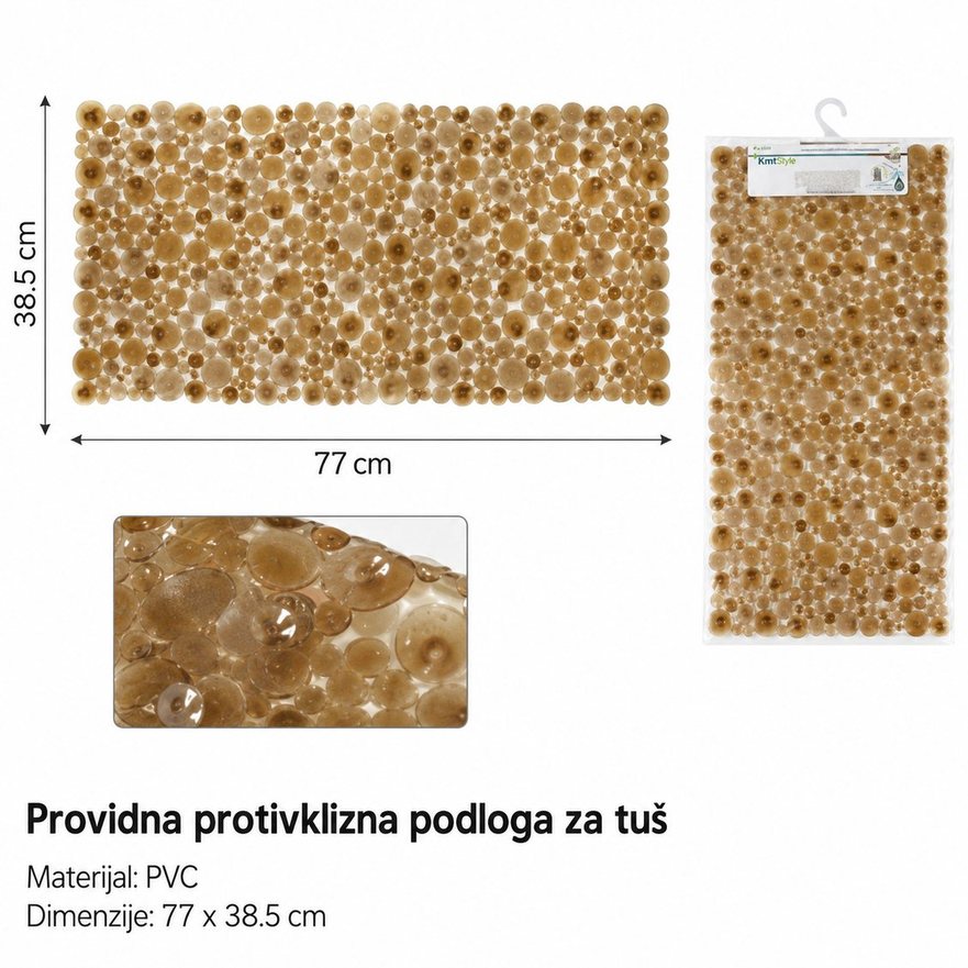 KMT Prozirna smeđa prostirka za kupanje na točkice 3280070