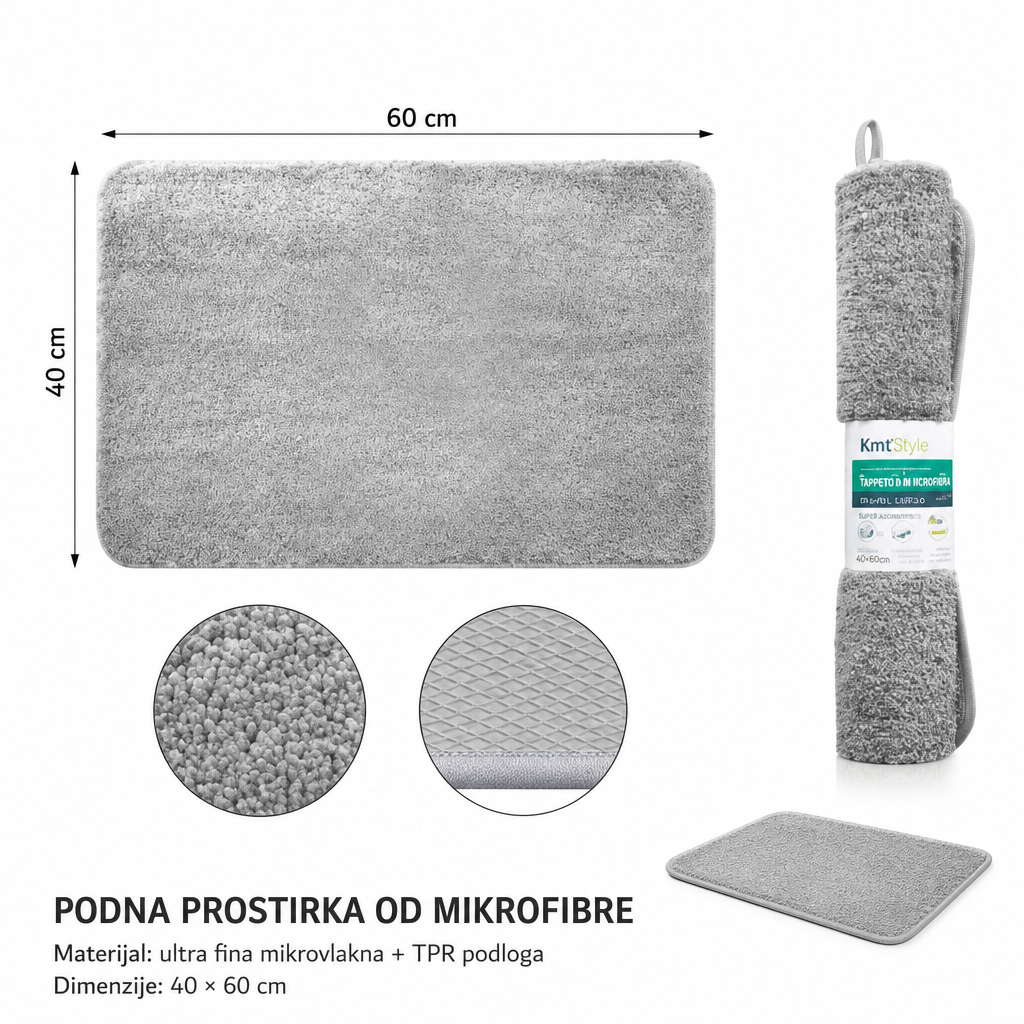 KMT Podna prostirka od mikrovlakana bež 3280124
