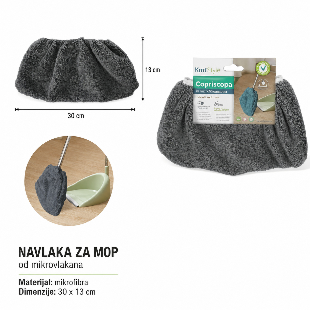 KMT Poklopac metle siv 3280224