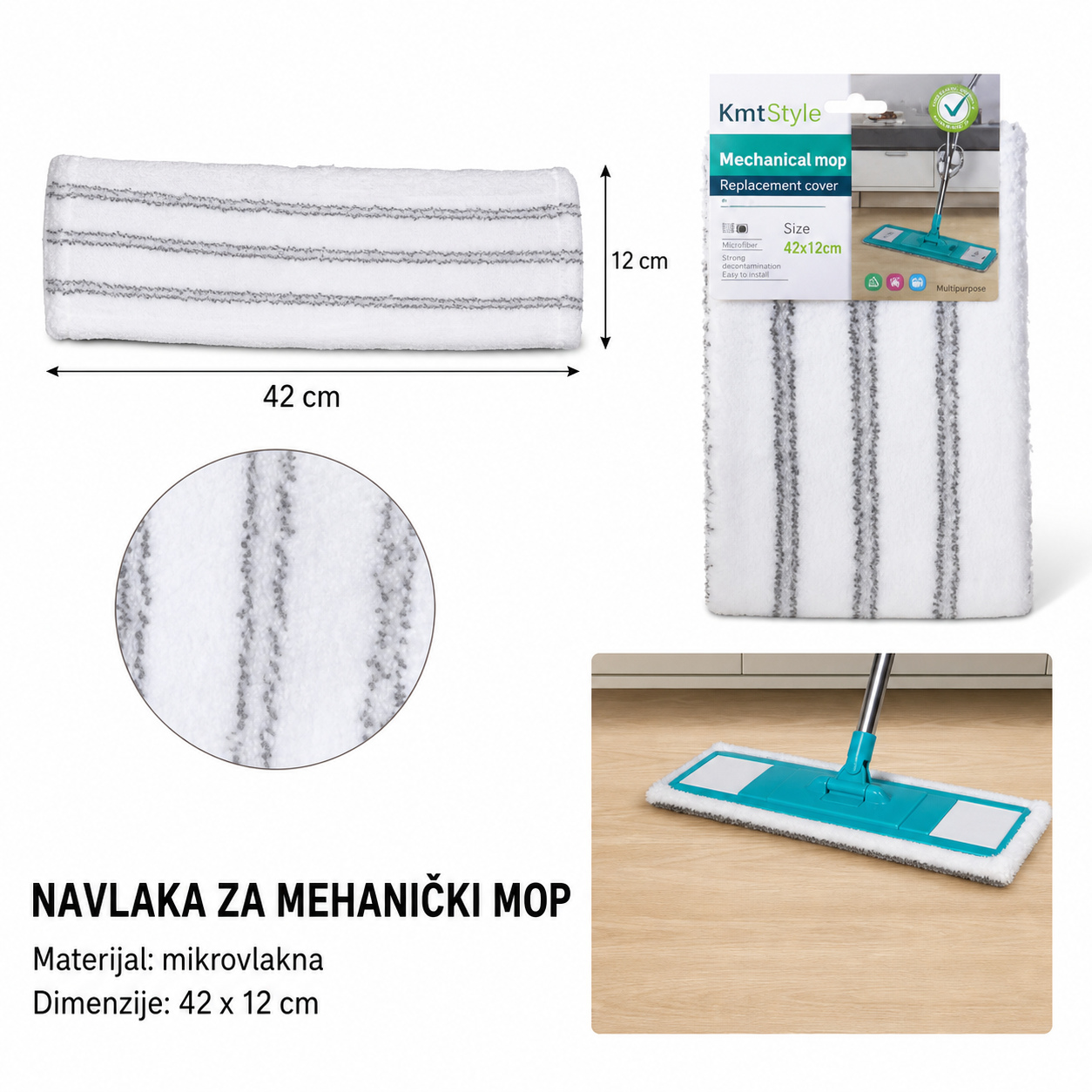 KMT Glava za krpice siva 3280236
