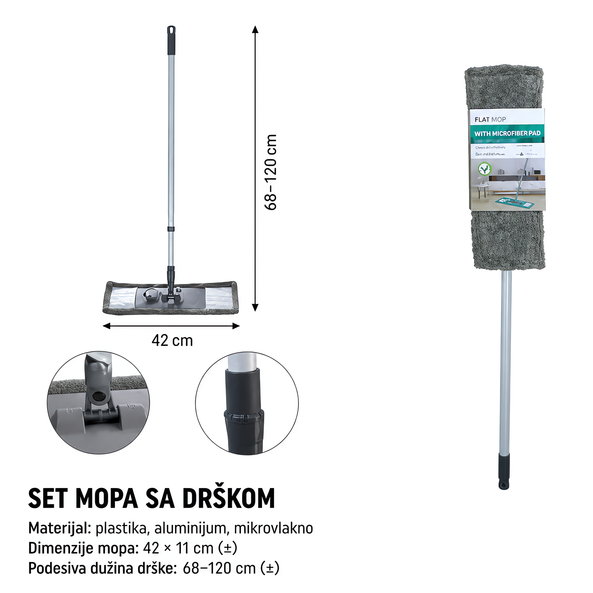 KMT Mop od koralnog somota siva 3280237