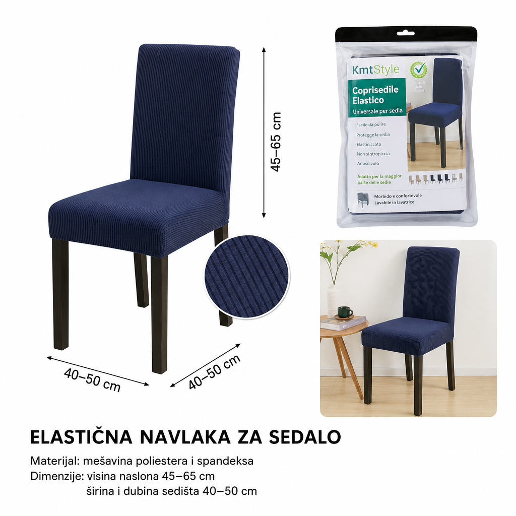 KMT Navlaka za stolice tamnoplava 3280273