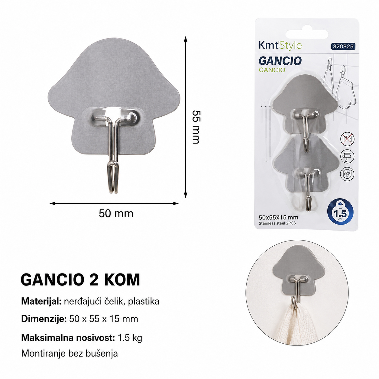 KMT Inox pečurka (2 kom) 3280325