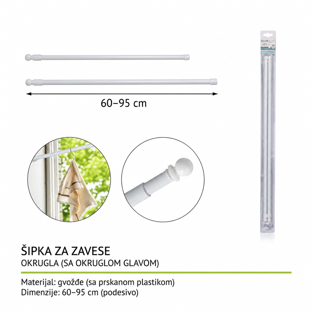KMT Okrugla šipka za peškire (okrugla glava) 3280364