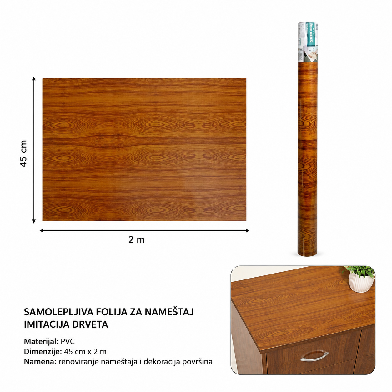 KMT Samolepljiva folija u boji drveta 3280397