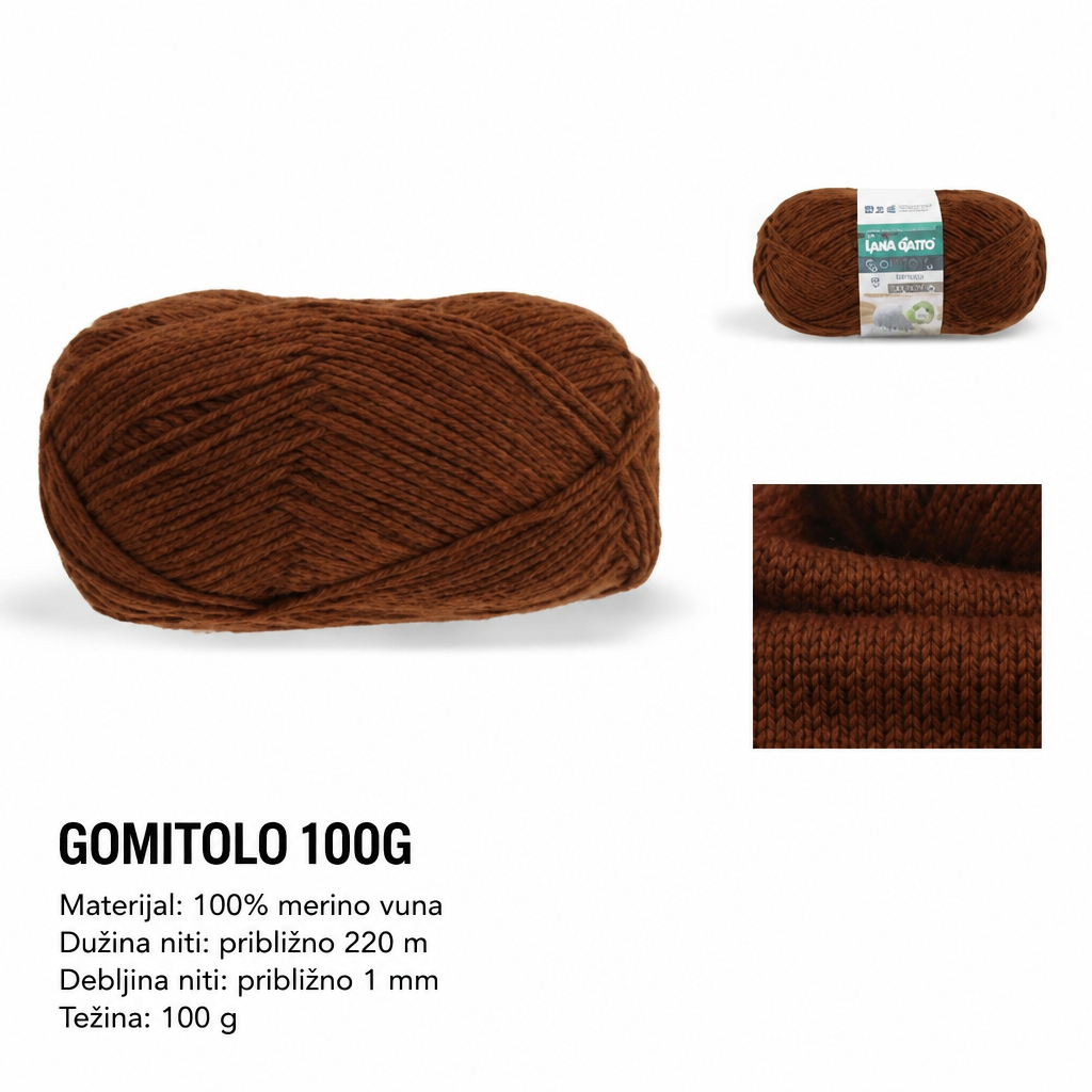 KMT Standardno tanko predivo, tamnosmeđe 3280548