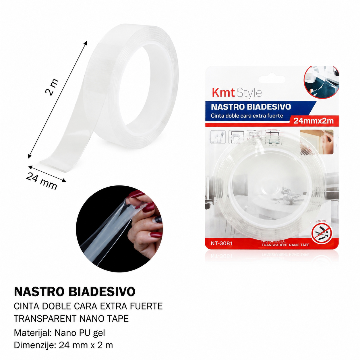 KMT Transparentna nano traka 3280587