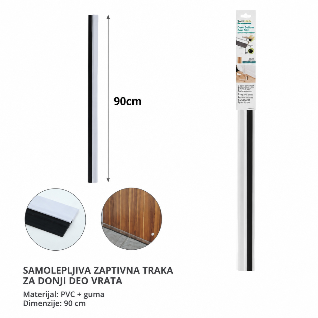 KMT PVC ploča gumeni šav na vratima beli 3280622