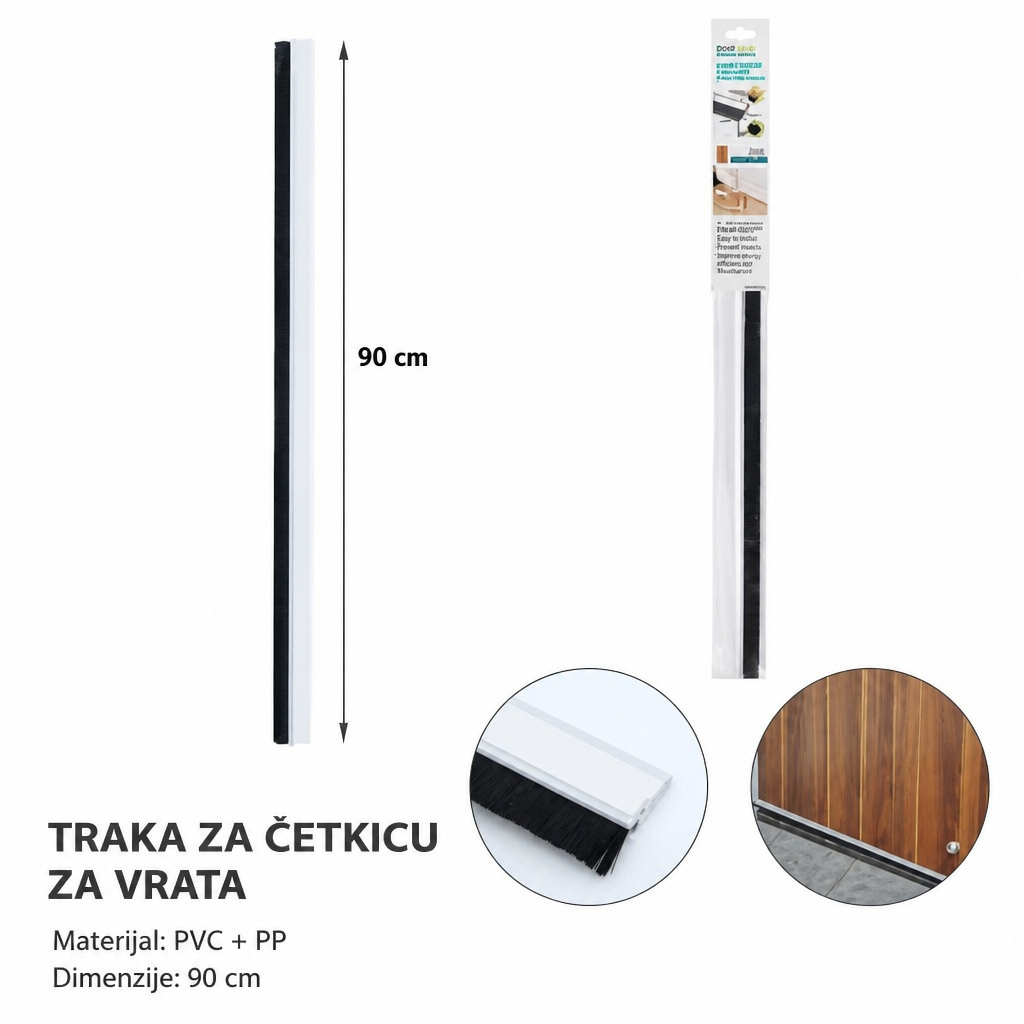 KMT PVC četka za šivenje vrata bela 3280623