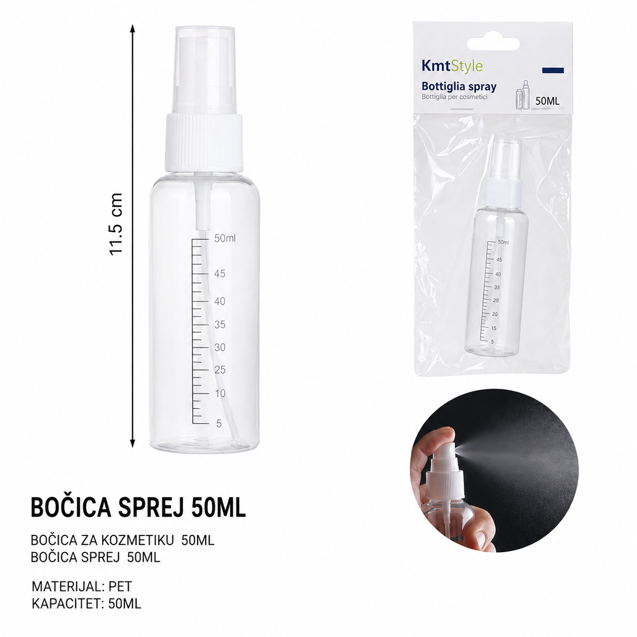 KMT Prozirna boca sa sprejom 3280653