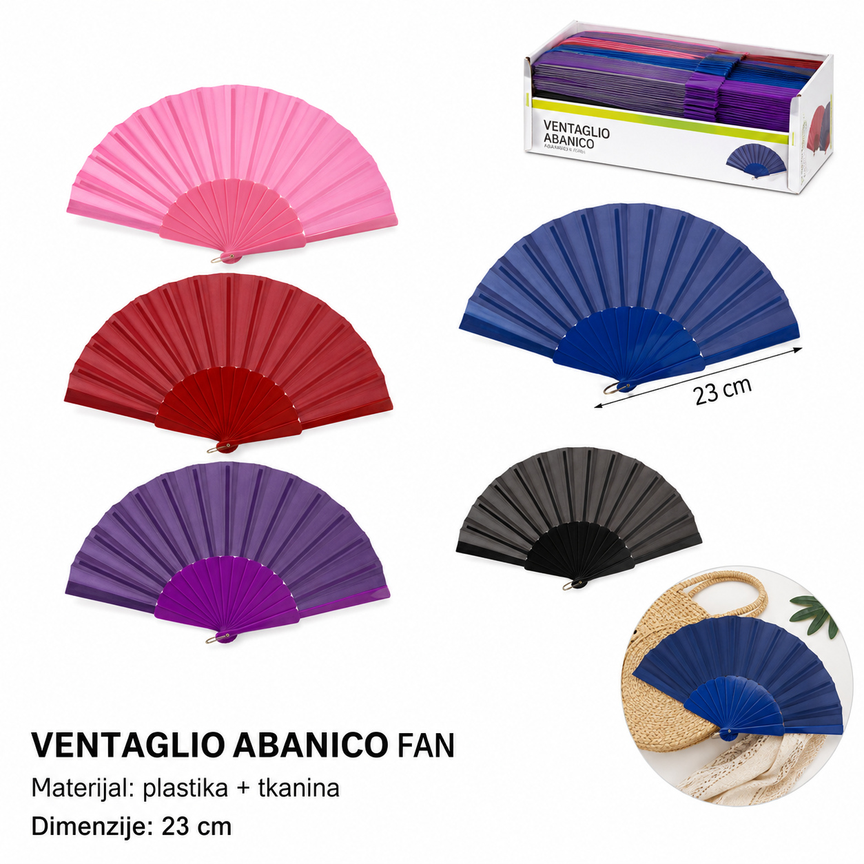 KMT Jednobojna tkanina lepeza mešovite boje 3280876