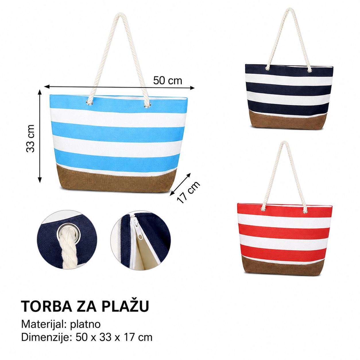 KMT torba za plažu horizontalne pruge 3280924