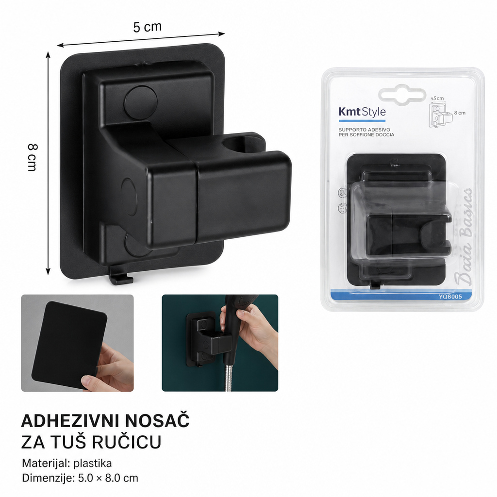 KMT Bez probijanja vrhunskog tuš nosača crne boje 3283028