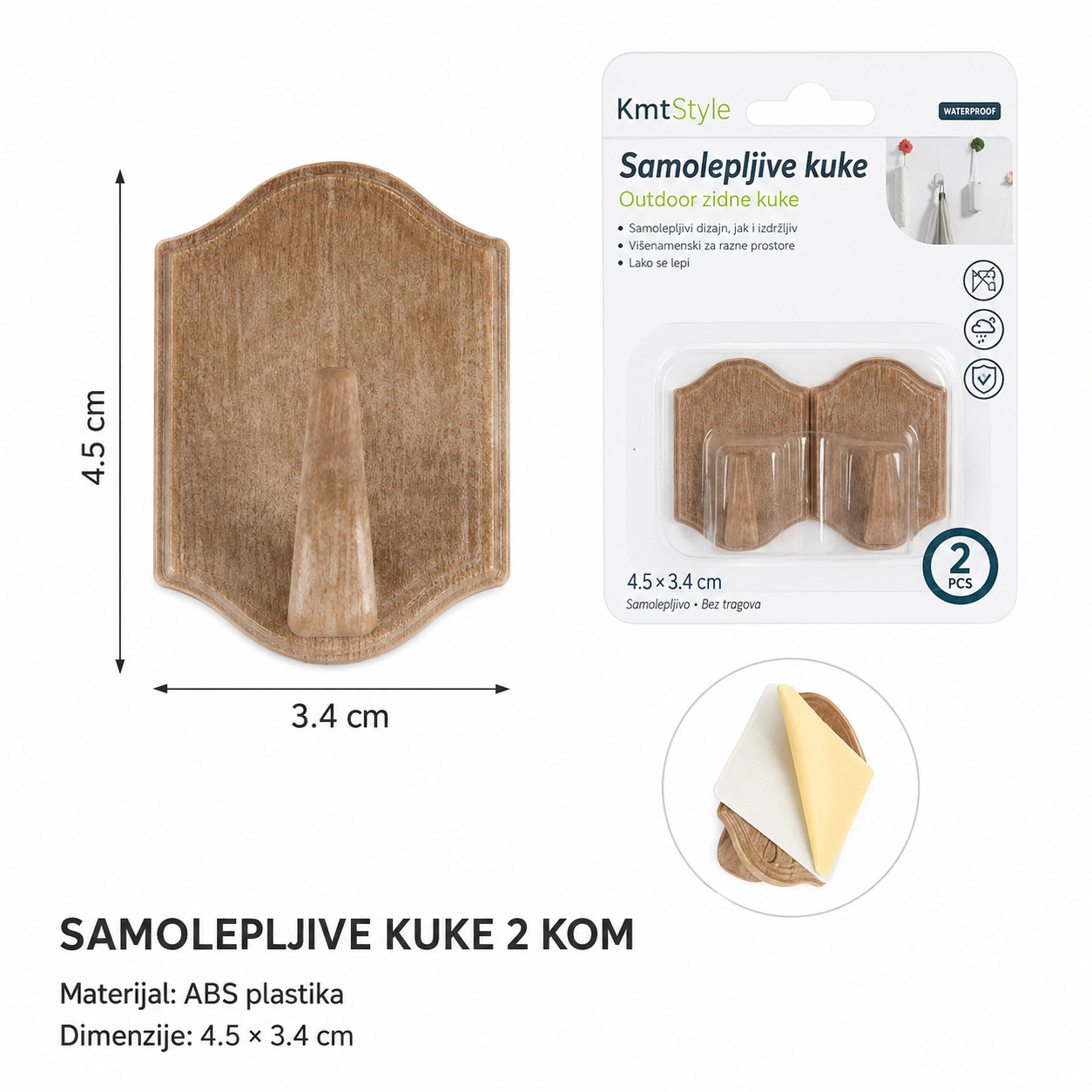 KMT Romboidne kuke, svetlosmeđe, 2 komada 3283063