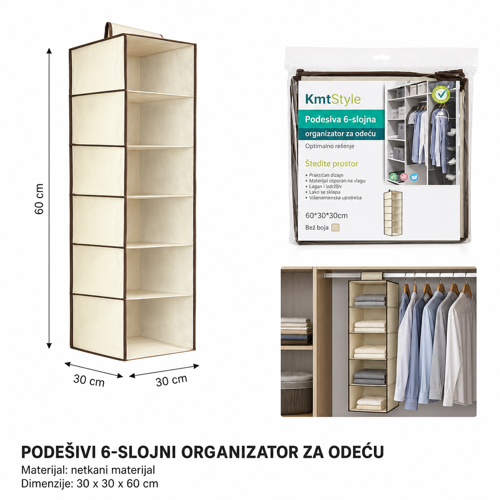 KMT Mali bež organizator/polica na 6 nivoa 3283153