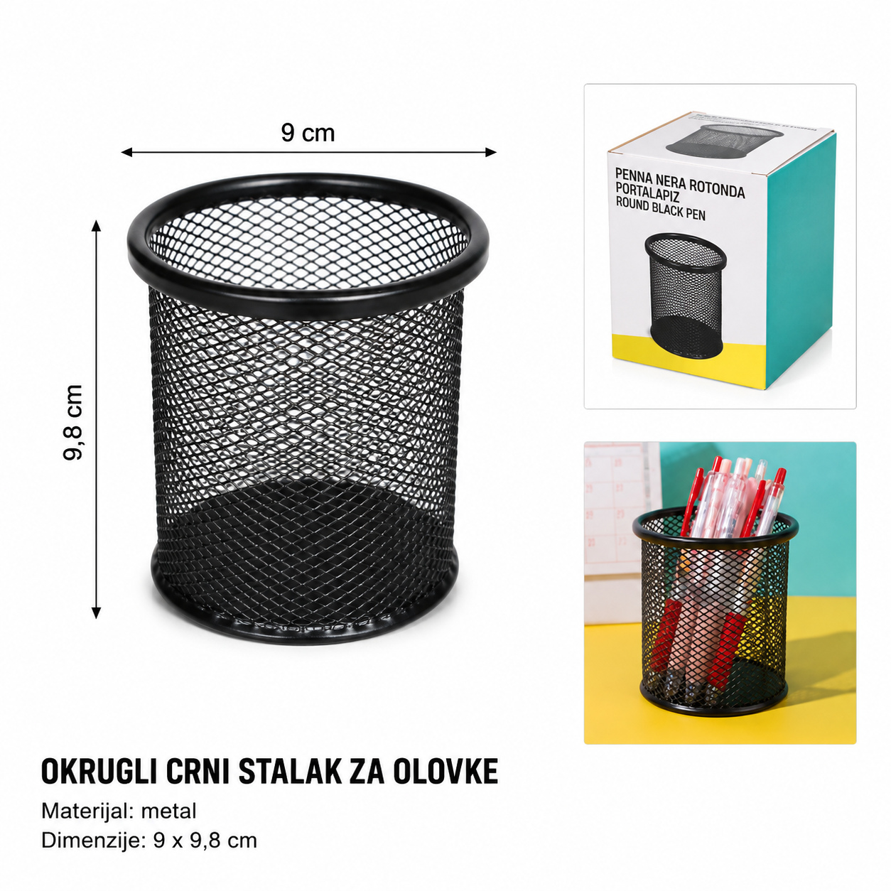 KMT okrugli držač olovke crni 3283311