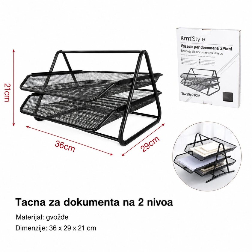 KMT Crni dvostruki fioka korpa 3283316