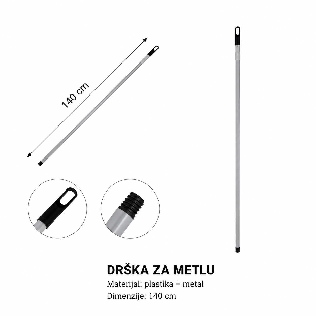 KMT Siva drška za mop 3283482