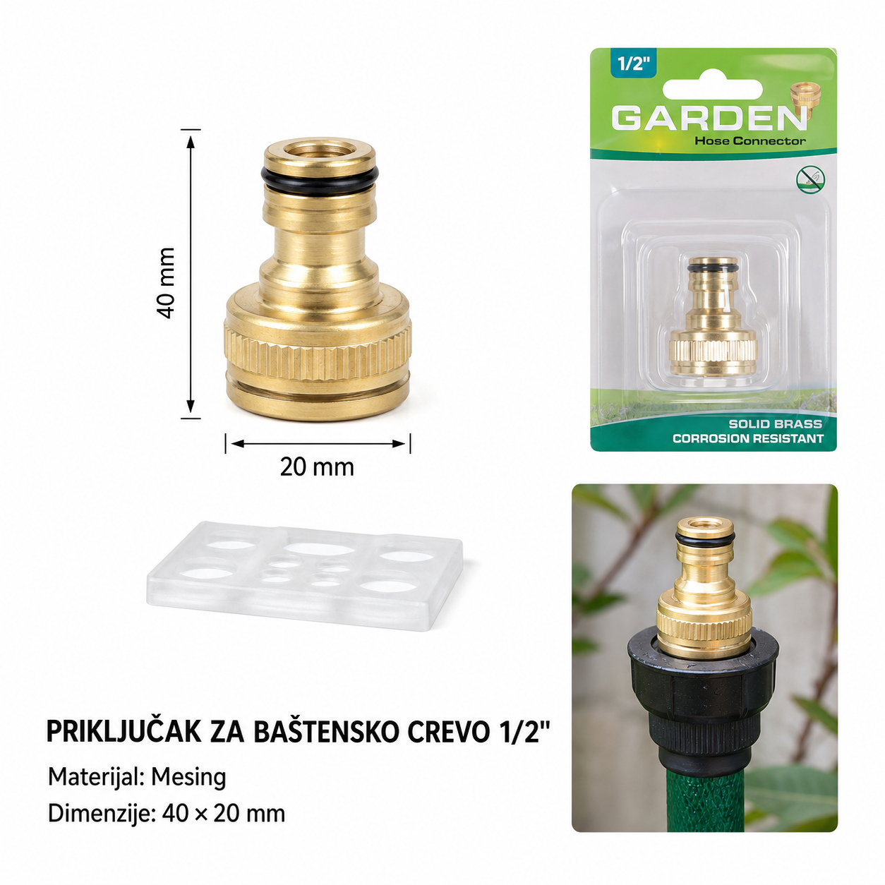 KMT VS-2829A-1/2-3/4 mesingani konektor za slavinu 3382275