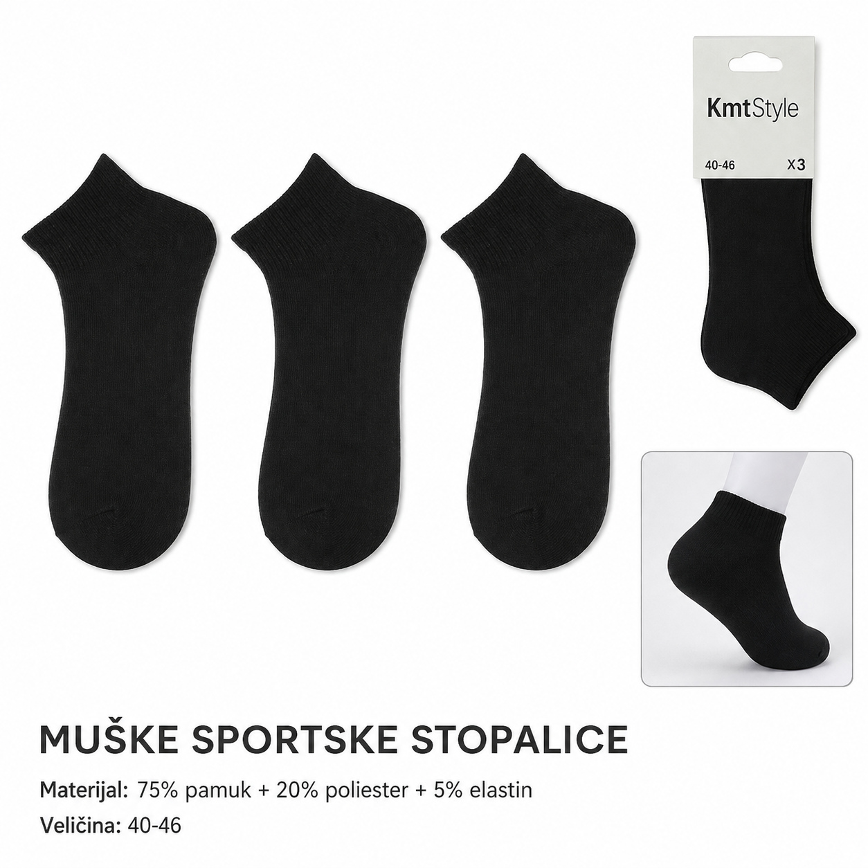 KMT Muška ceo pamučni sportski božićna čarapa 501171