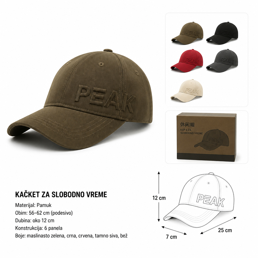 KMT Pamučni vez bejzbol kapa PEACE 501671