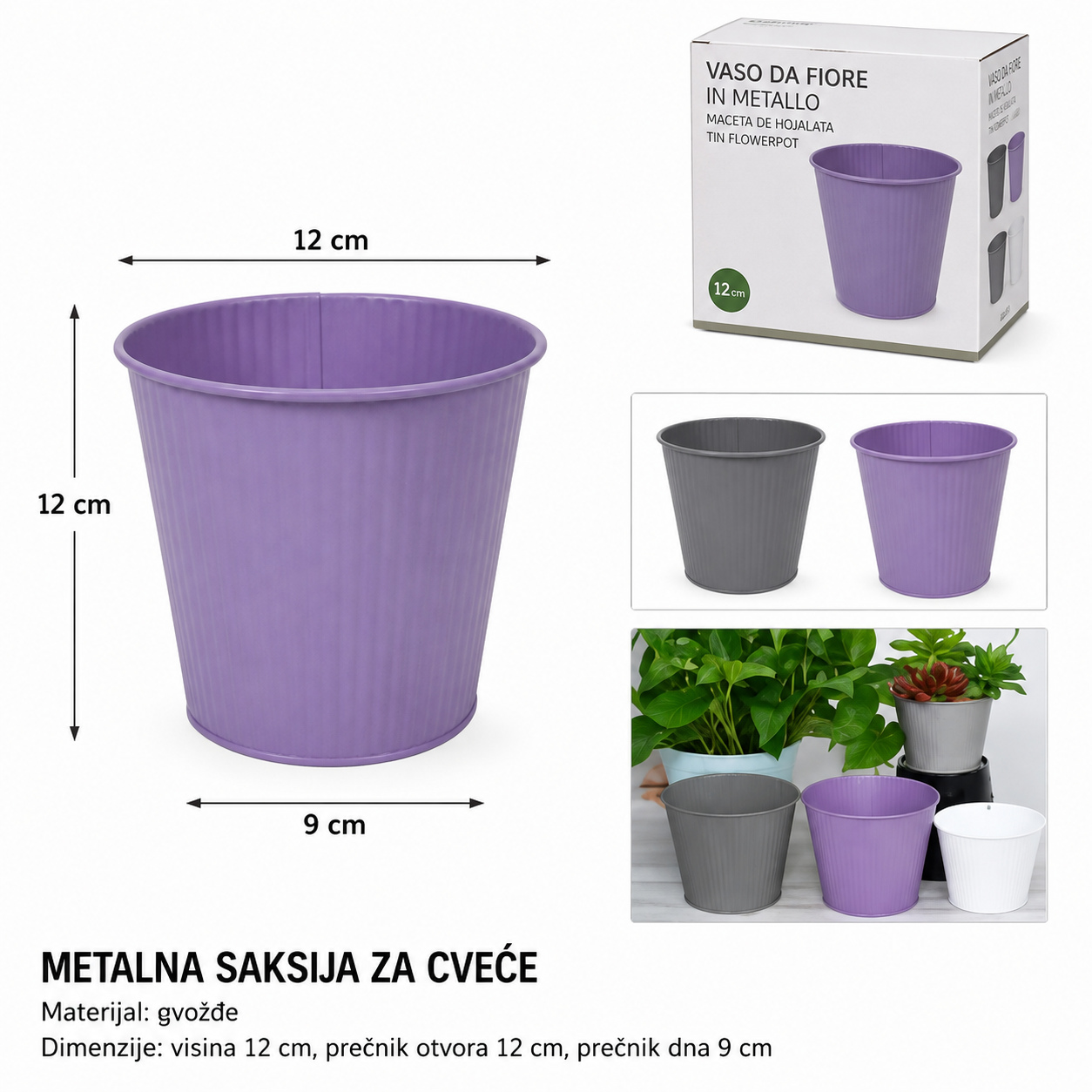 KMT Veliki melaminski saksija okrugli plastični saksija 502087