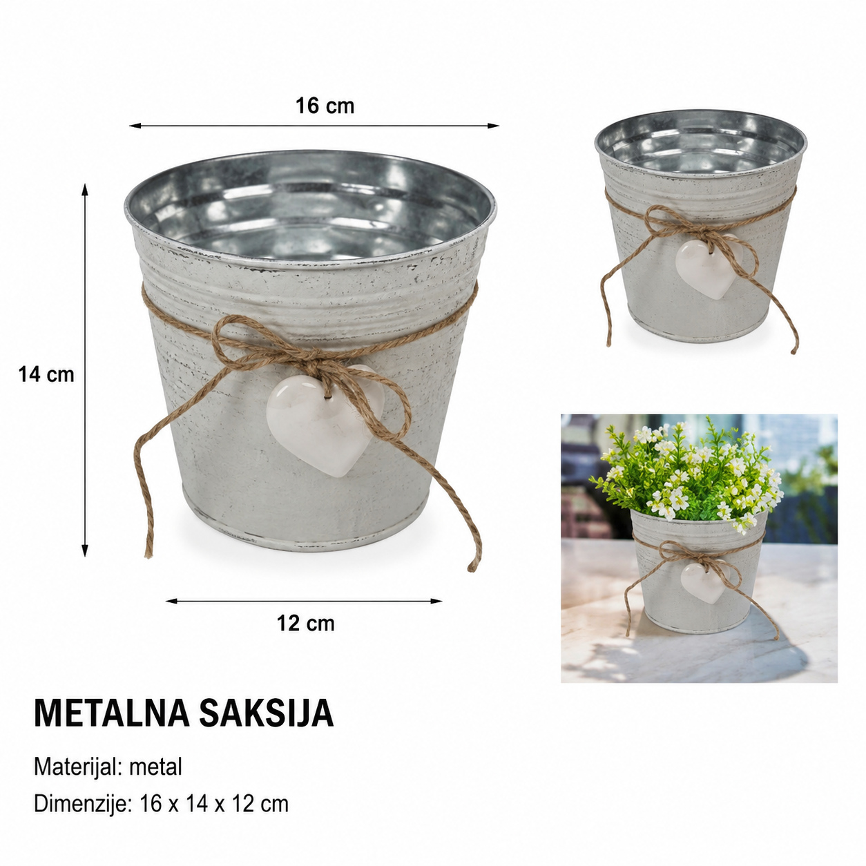 KMT Serija srca okrugli plastični saksija 502092