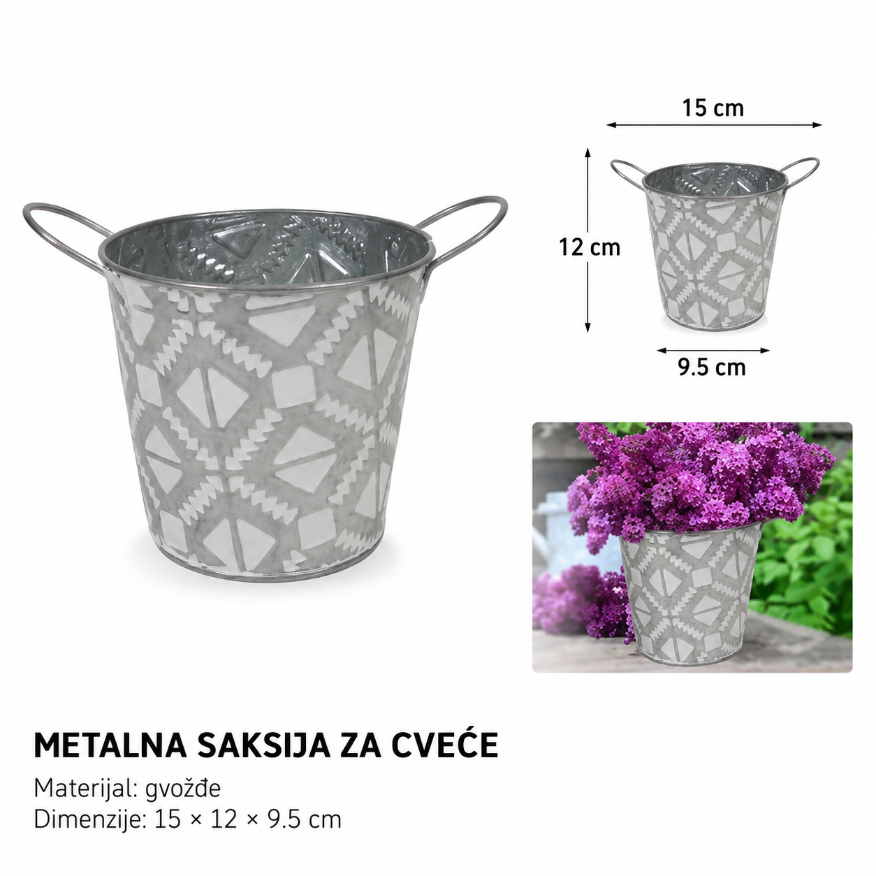 KMT Krpa beli okrugli plastični saksija 502095