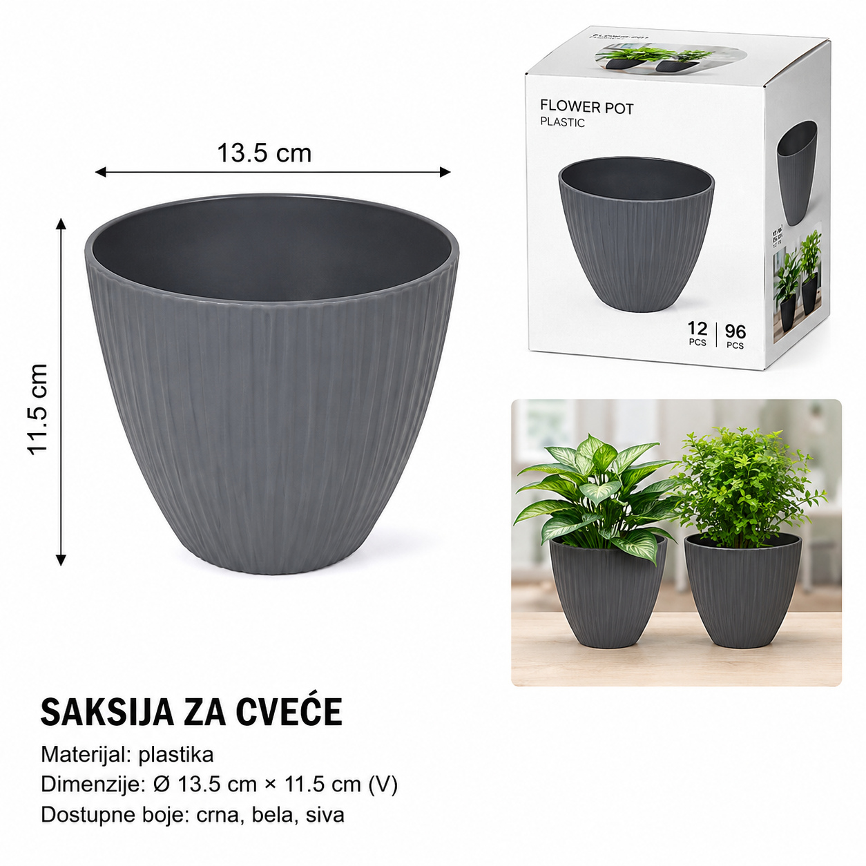 KMT Veliki melaminski saksija plastični saksija mala 502107