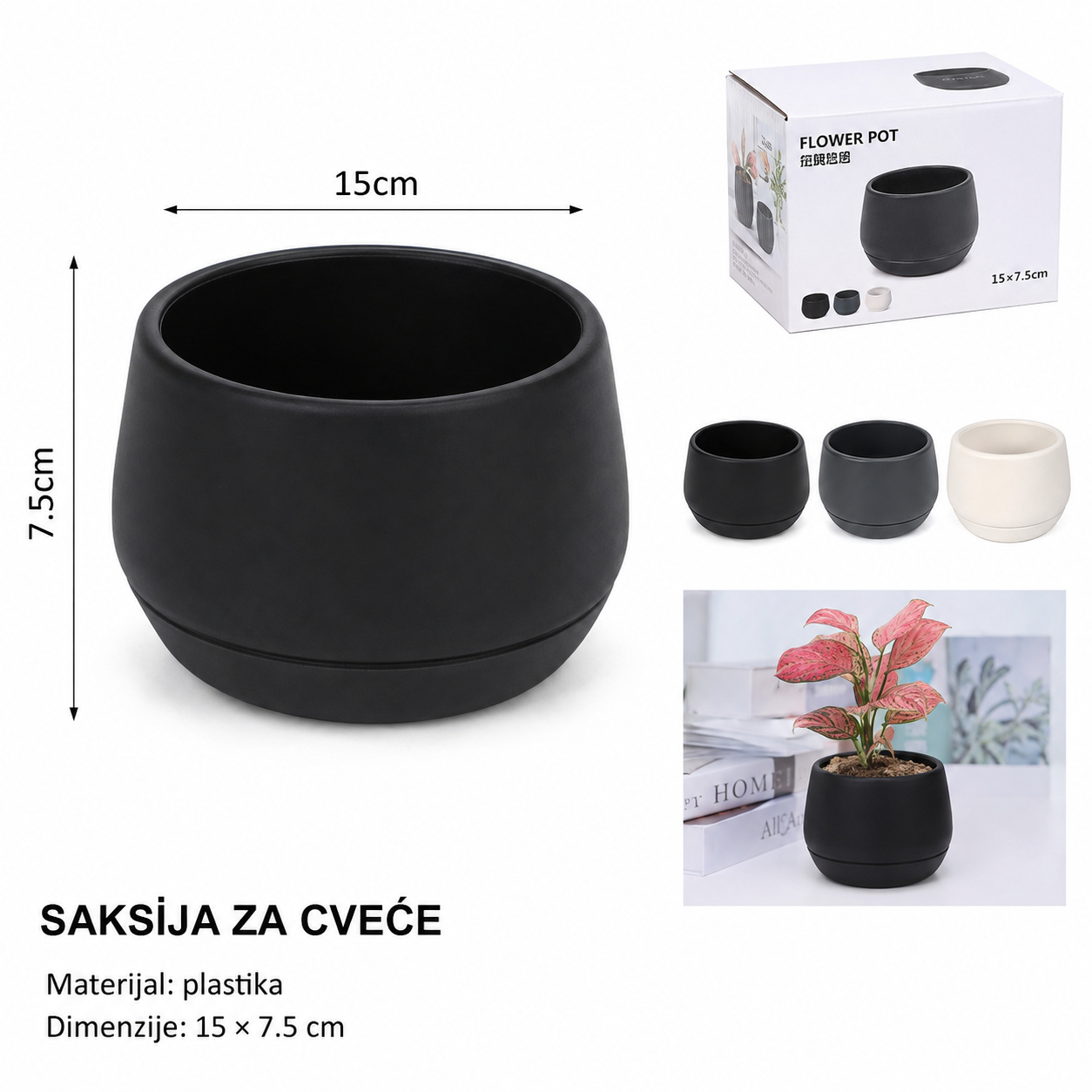 KMT Odvojivi okrugli plastični saksija veliki 502114