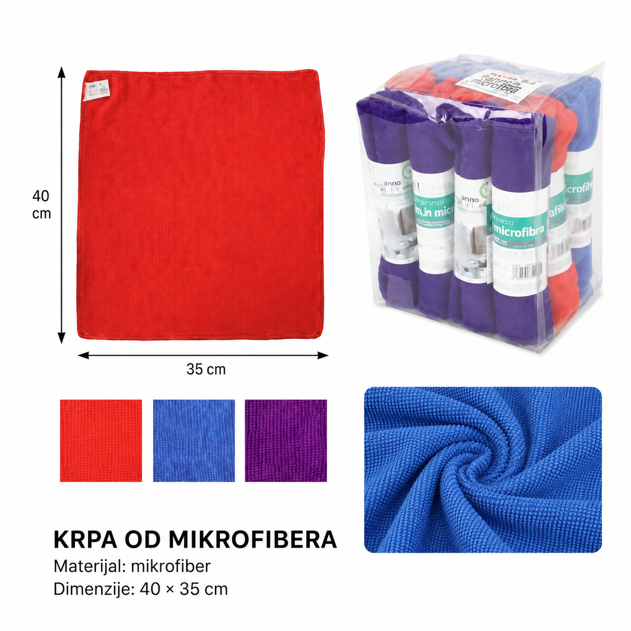 KMT Jednobojna krpa pleteni 5200425