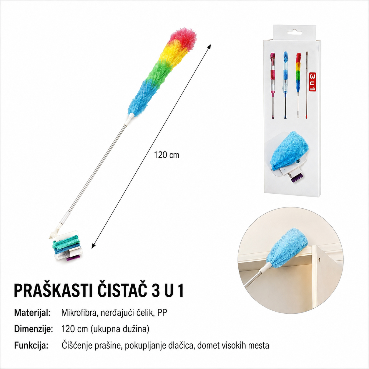 KMT Plastična set prostirka za wc praško od nerđajućeg čelika teleskopska 5200486