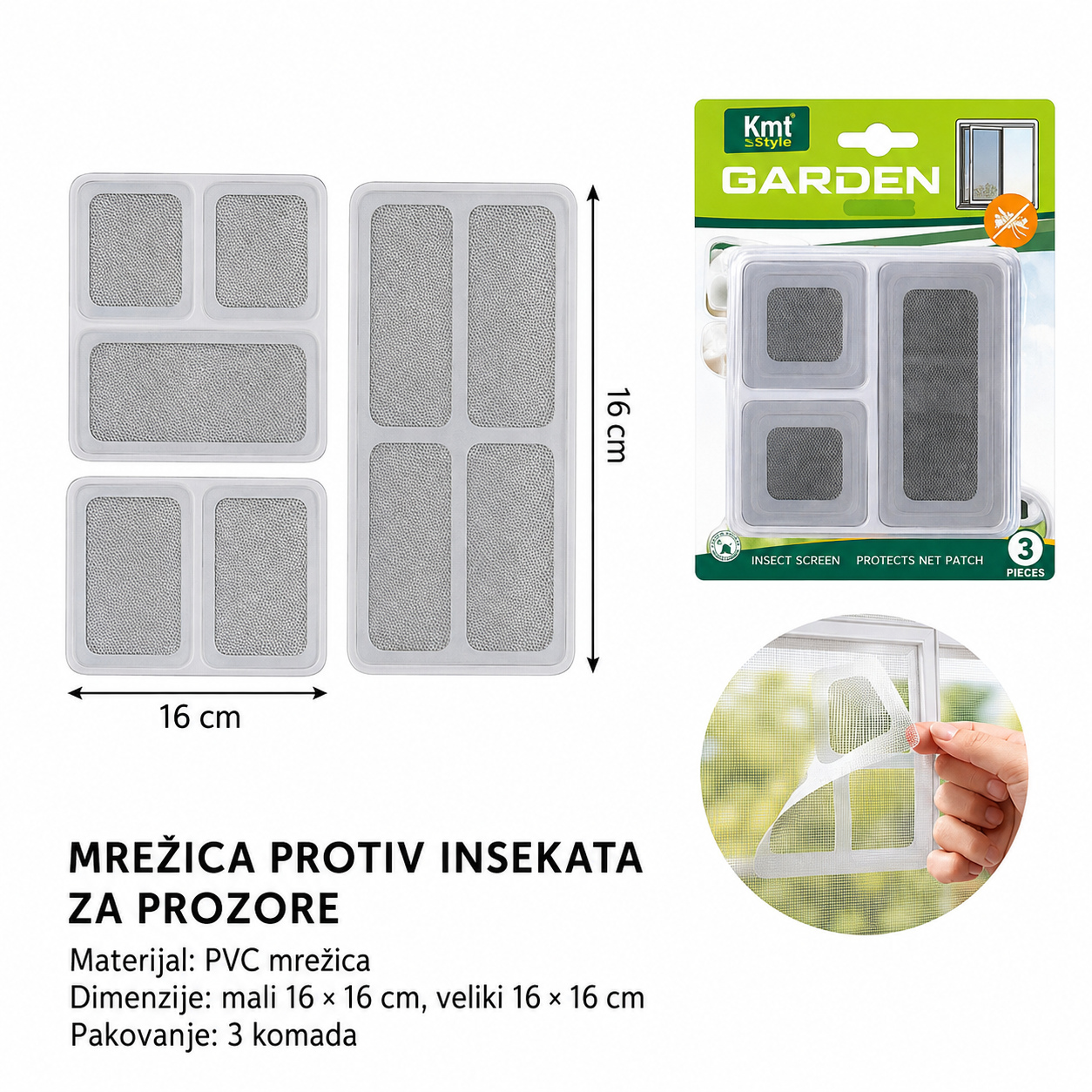 KMT Mreža za prozor siva 5200540