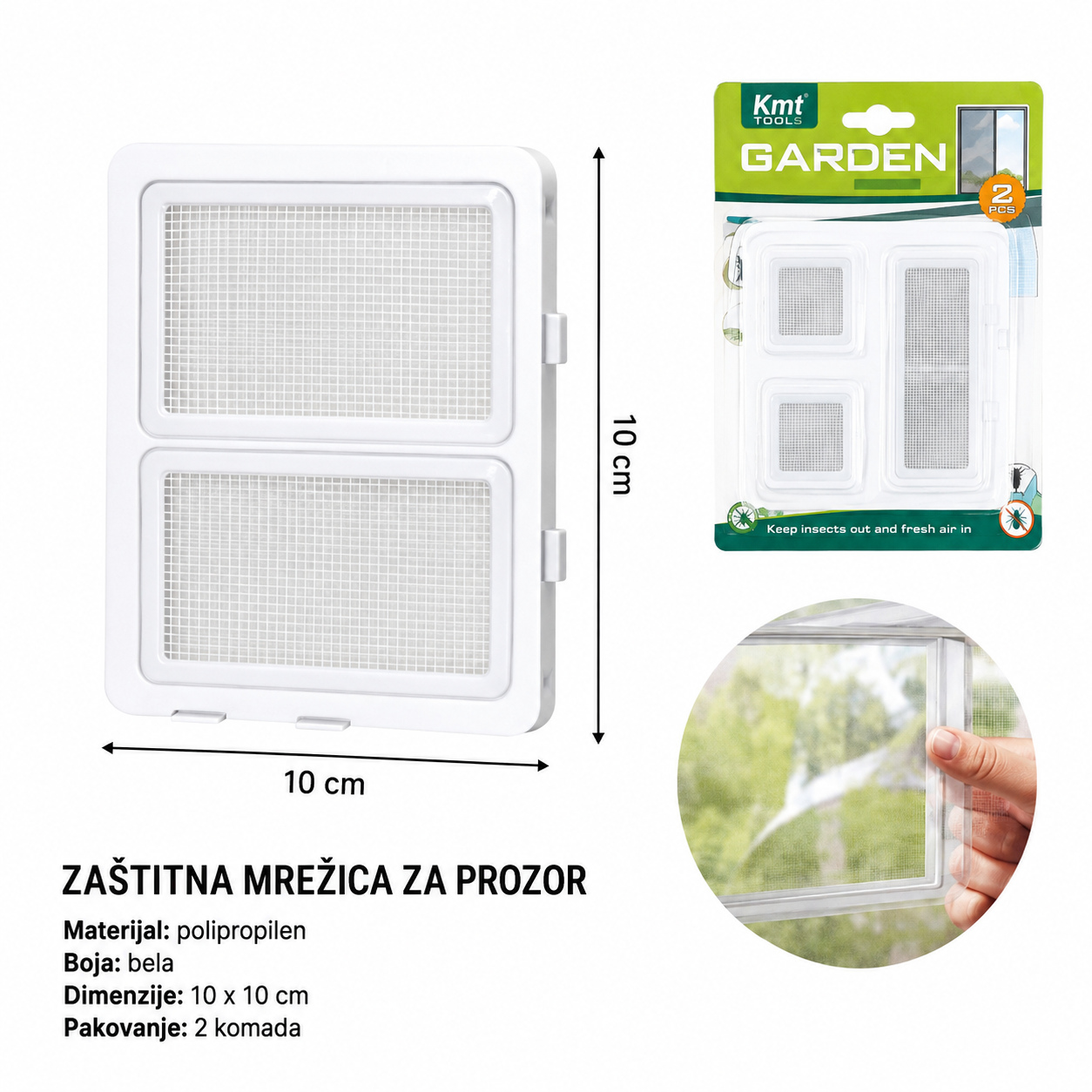 KMT Mreža za prozor statičke nalepnice beli 5200629