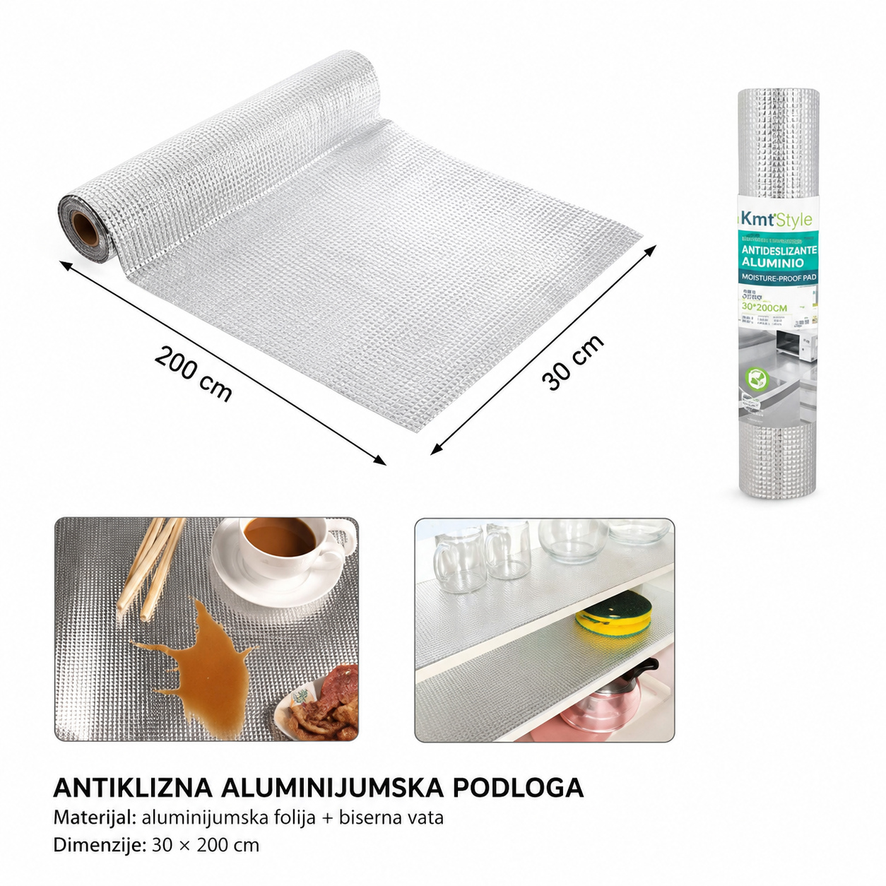 KMT Podloga protiv vlage patosnice za automobil aluminijumski 600d pe + 5mm aluminijumski 5200740