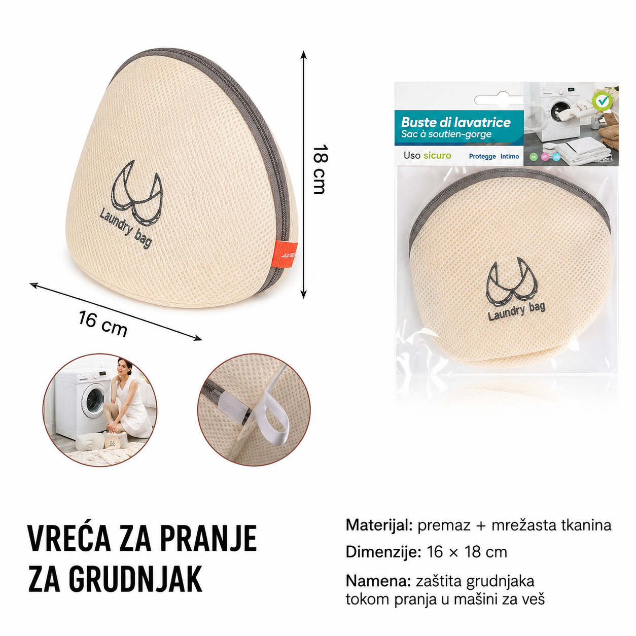 KMT Zadebljana tip polica iznad veš mašine vreća bretele za grudnjak 5200974