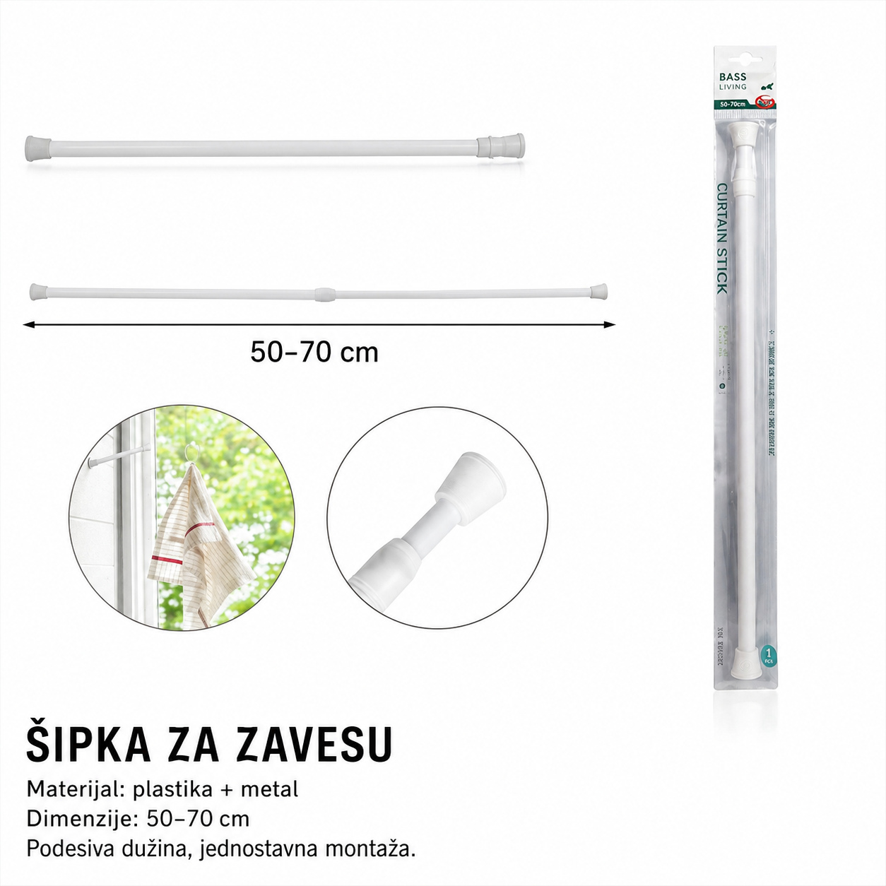 KMT Opružna šipka za zavesu 5201083